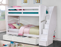 Great Lakes Twin over Twin Bunk Bed with Stairs