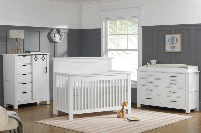 Adirondacks Flat Crib (Weathered Snow)