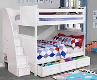 Great Lakes Full over Full Bunk Bed with Stairs