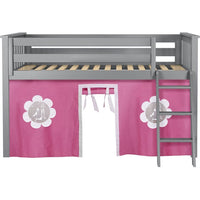 Solutions Twin Play Loft with Pink/White Curtain