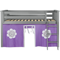 Solutions Twin Play Loft with Purple/White Curtain