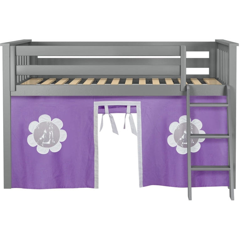 Solutions Twin Play Loft with Purple/White Curtain