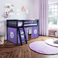 Solutions Twin Play Loft with Purple/White Curtain