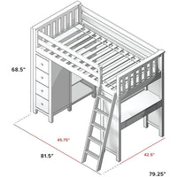 Solutions Kensington Loft Bed Storage Study