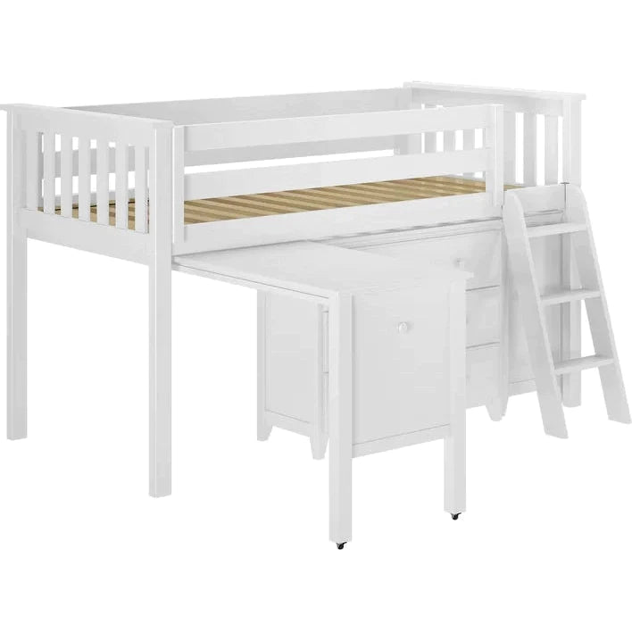 Solutions Twin-Size Storage Loft Bed with Two Dressers + Desk