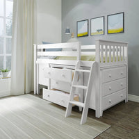 Solutions Twin-Size Storage Loft Bed with Two Dressers + Desk