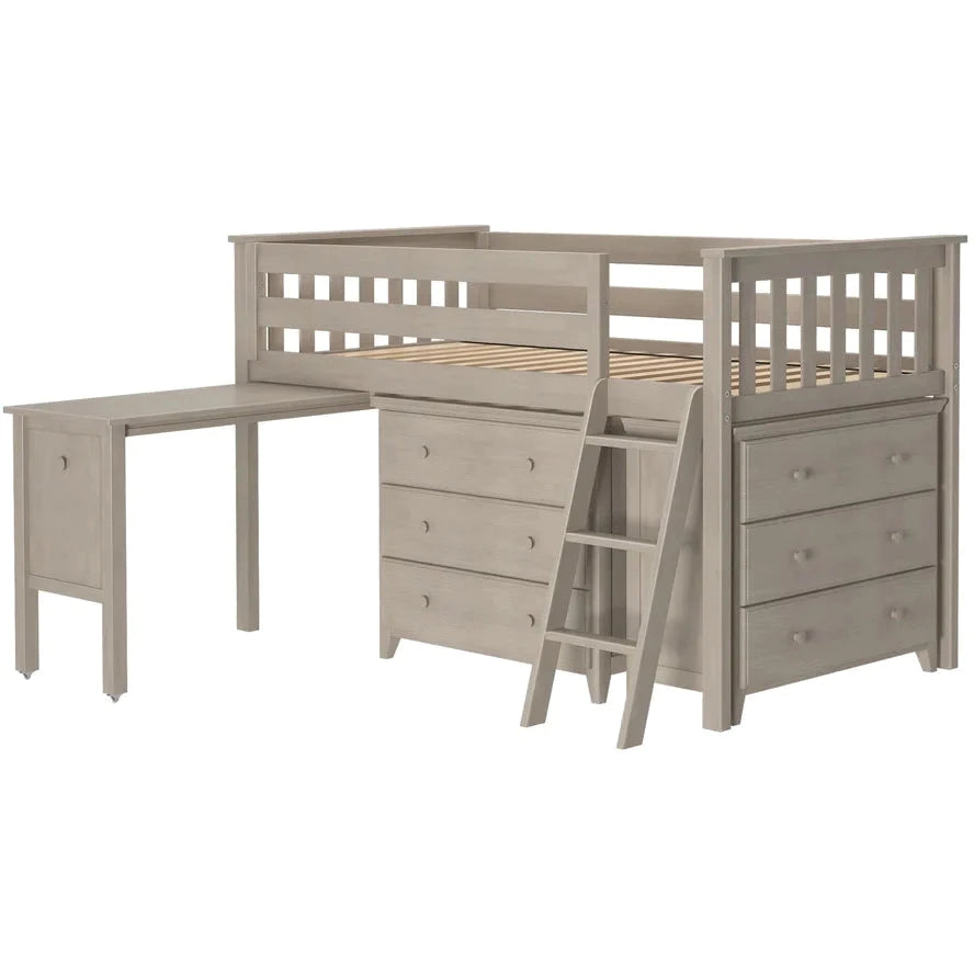Solutions Twin-Size Storage Loft Bed with Two Dressers + Desk
