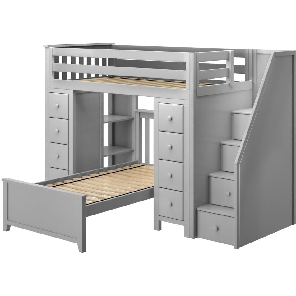 Solutions Chester Staircase Loft Bed Storage + Twin Bed