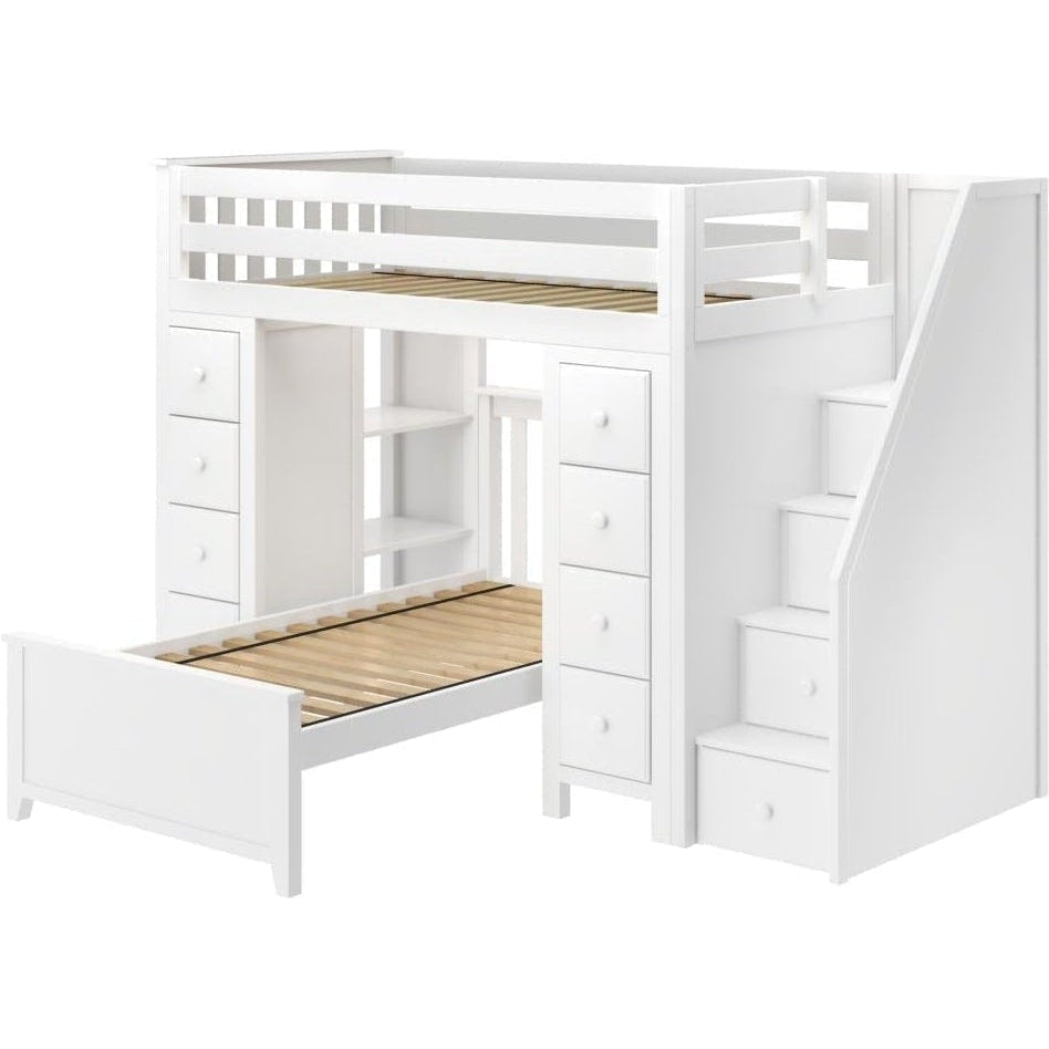 Solutions Chester Staircase Loft Bed Storage + Twin Bed