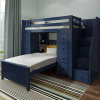 Solutions Staircase Loft Bed Storage + Twin Bed