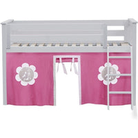 Solutions Twin Play Loft with Pink/White Curtain