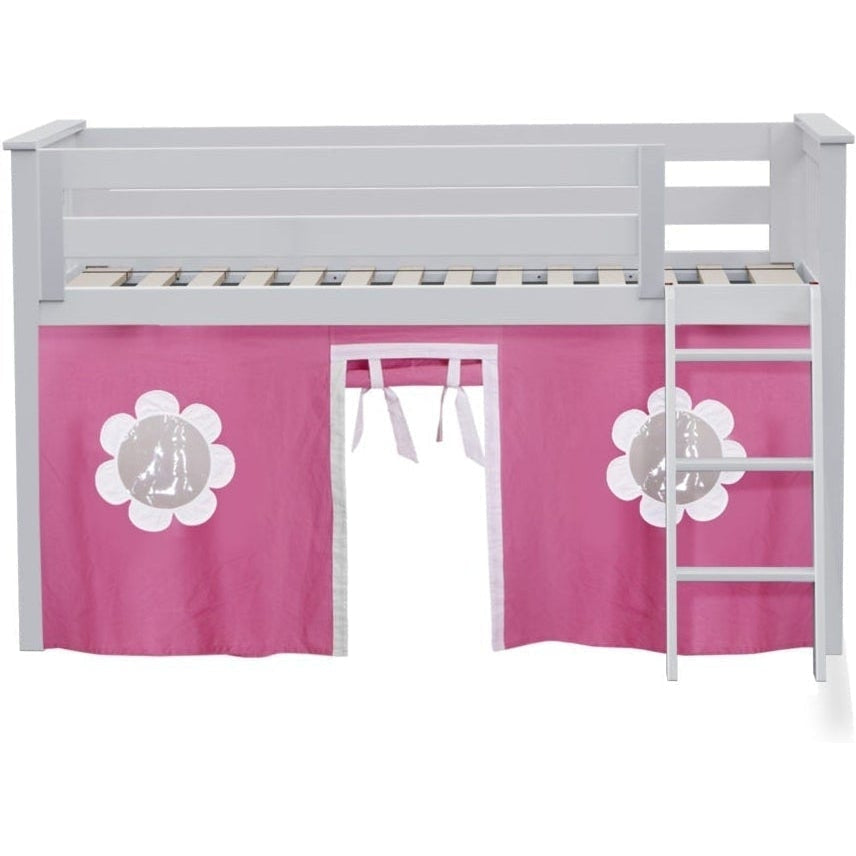 Solutions Twin Play Loft with Pink/White Curtain