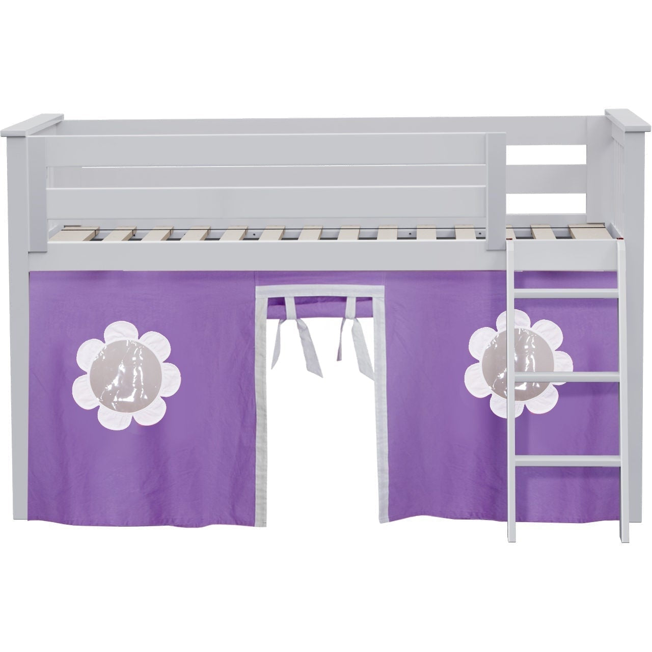 Solutions Twin Play Loft with Purple/White Curtain