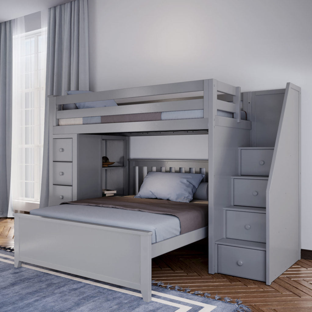 Solutions Staircase Loft Bed Storage + Full Bed