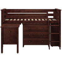 Solutions Windsor Twin-Size Storage Loft Bed with Two Dressers + Desk