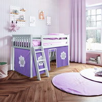 Solutions Twin Play Loft with Purple/White Curtain