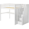 Maxtrix Full XL High Loft Bed with Stairs with Long Desk