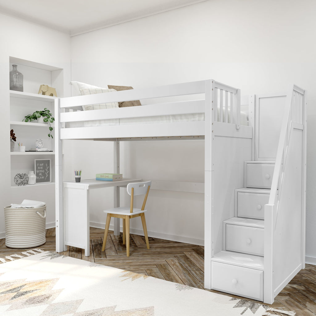 Maxtrix Twin High Loft Bed with Stairs