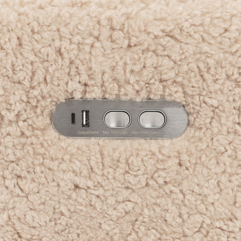 M11286CSG,Kiwi Plus Power Glider Recliner w/ Power Headrest in Chai Shearling