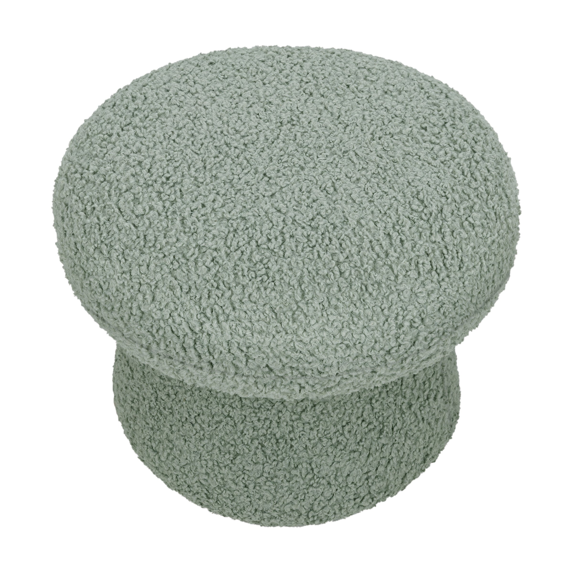 M31685ST,Mushroom Pouf in Sage Teddy Loop