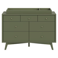 M15916OL,Palma 7-Drawer Double Dresser  Assembled in Olive