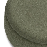 M30985POBHF,Tuffet Storage Ottoman in Performance Olive Boucle w/Honey Ball Feet
