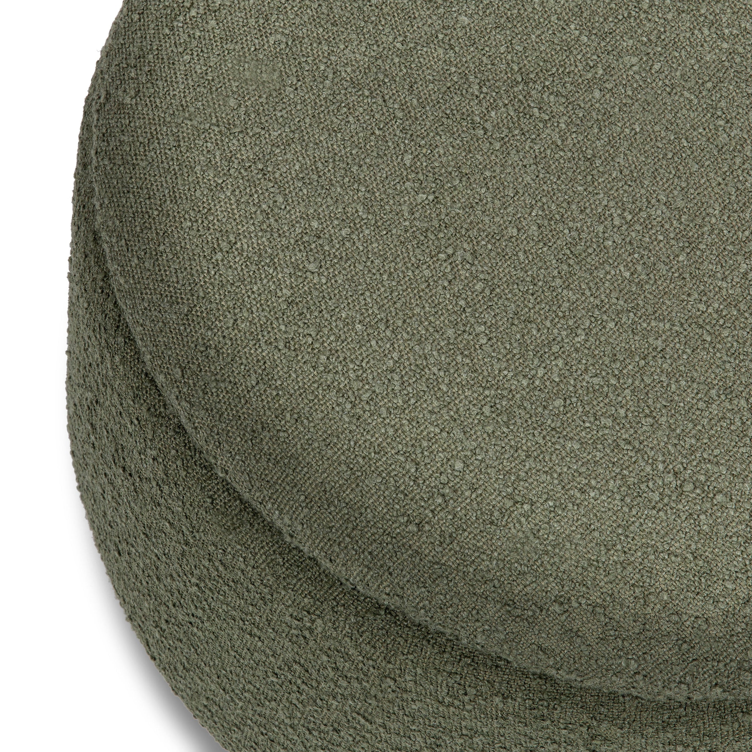 M30985POBHF,Tuffet Storage Ottoman in Performance Olive Boucle w/Honey Ball Feet