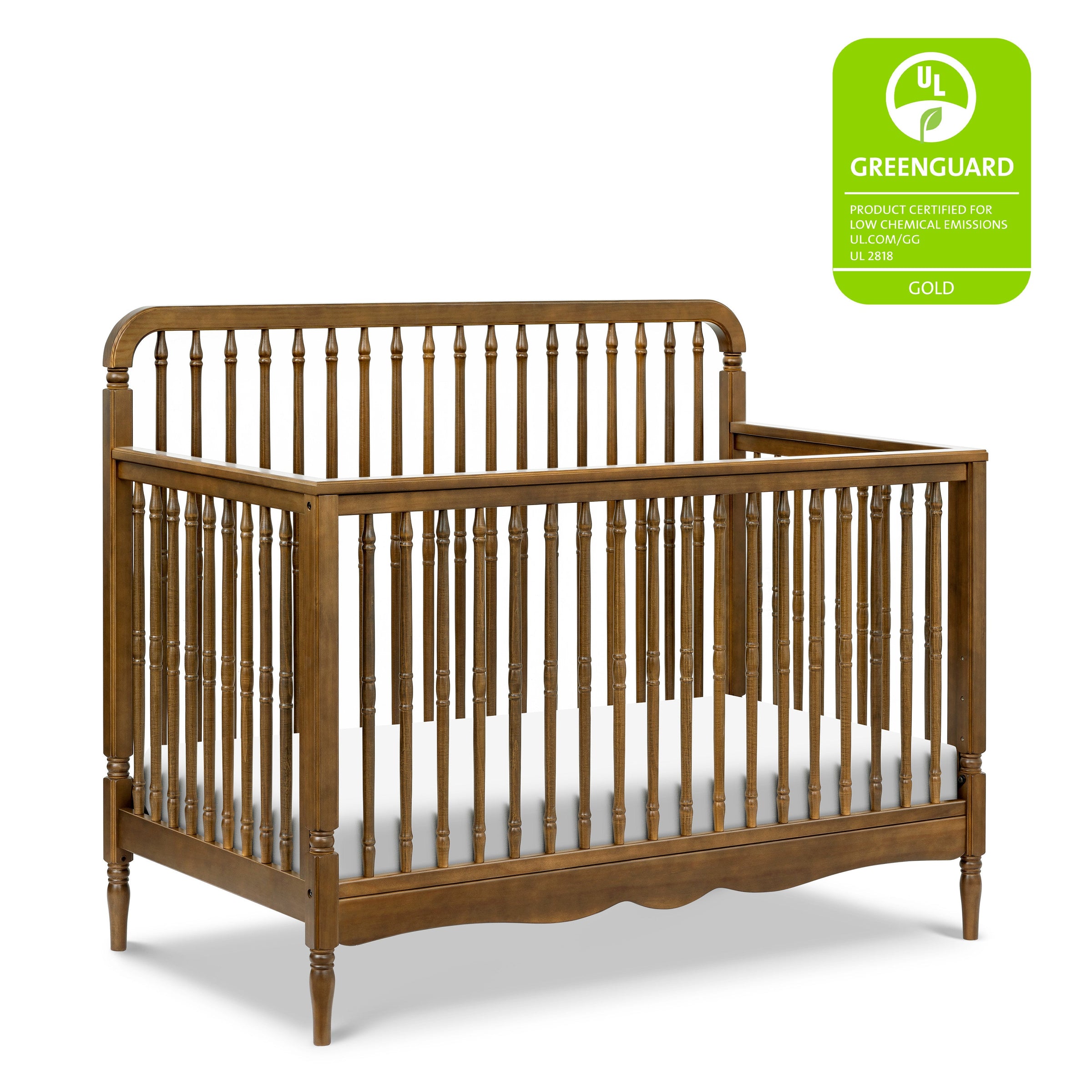 M7141NL,Liberty 4-in-1 Convertible Spindle Crib in Natural Walnut