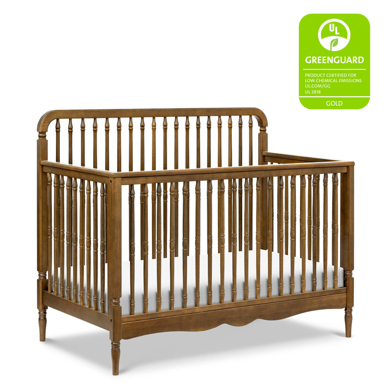 M7141NL,Liberty 4-in-1 Convertible Spindle Crib in Natural Walnut
