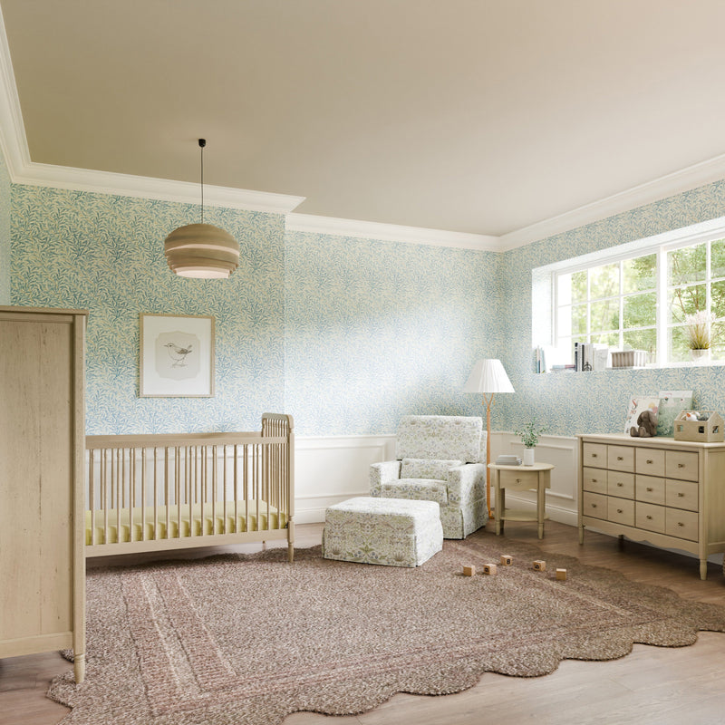 M21785TTFT,Crawford Gliding Ottoman in Strawberry Thief in Fig & Thyme