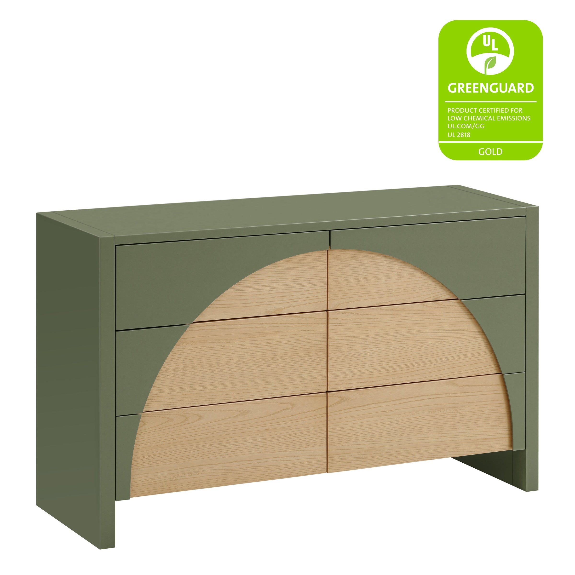 M30216OLSH,Moab 6-Drawer Assembled Dresser in Olive/Ash