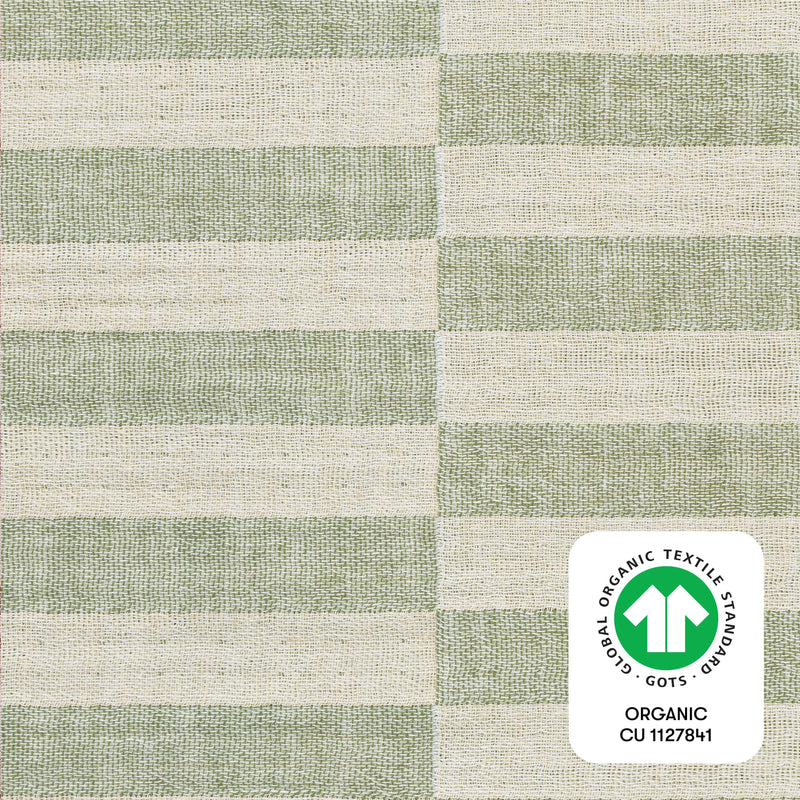 T30535,Moss Stripe Muslin Crib Sheet in GOTS Certified Organic Cotton