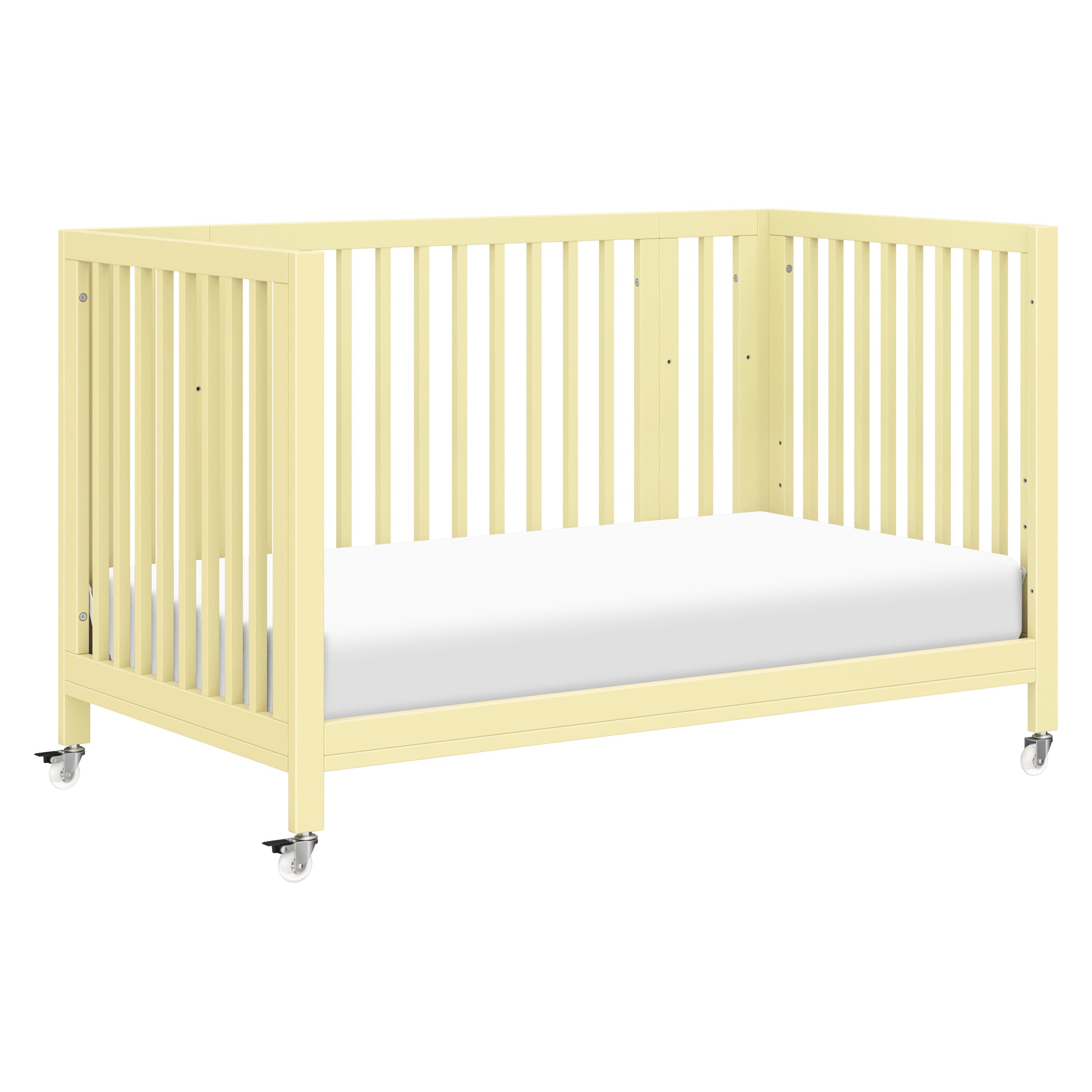 M30880PY,Rolli 9-in-1 Convertible All-Stages?? Crib w/ Bassinet & Toddler Bed Kits in Pale Yellow