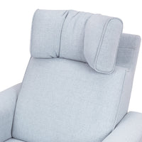 M17183PCET,Willa Deluxe Power Glider Recliner w/Heat&Massage in Performance Blue Chambray Eco-Twill