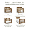 M24801NLPSEW,Eloise 4-in-1 Convertible Crib in Natural Walnut & Performance Sand Eco-Weave
