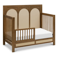 M24801NLPSEW,Eloise 4-in-1 Convertible Crib in Natural Walnut & Performance Sand Eco-Weave