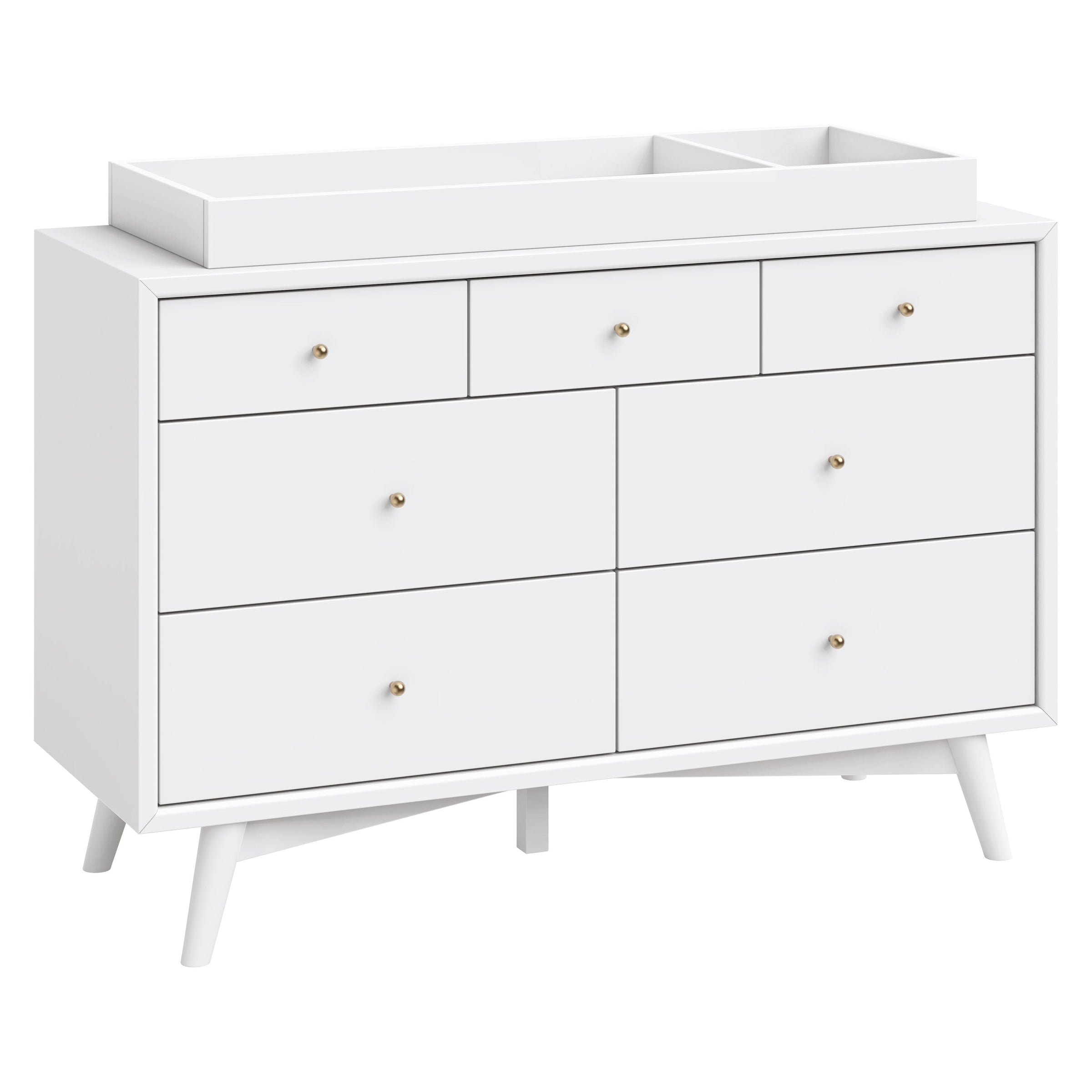 M15916W,Palma 7-Drawer Double Dresser  Assembled in White