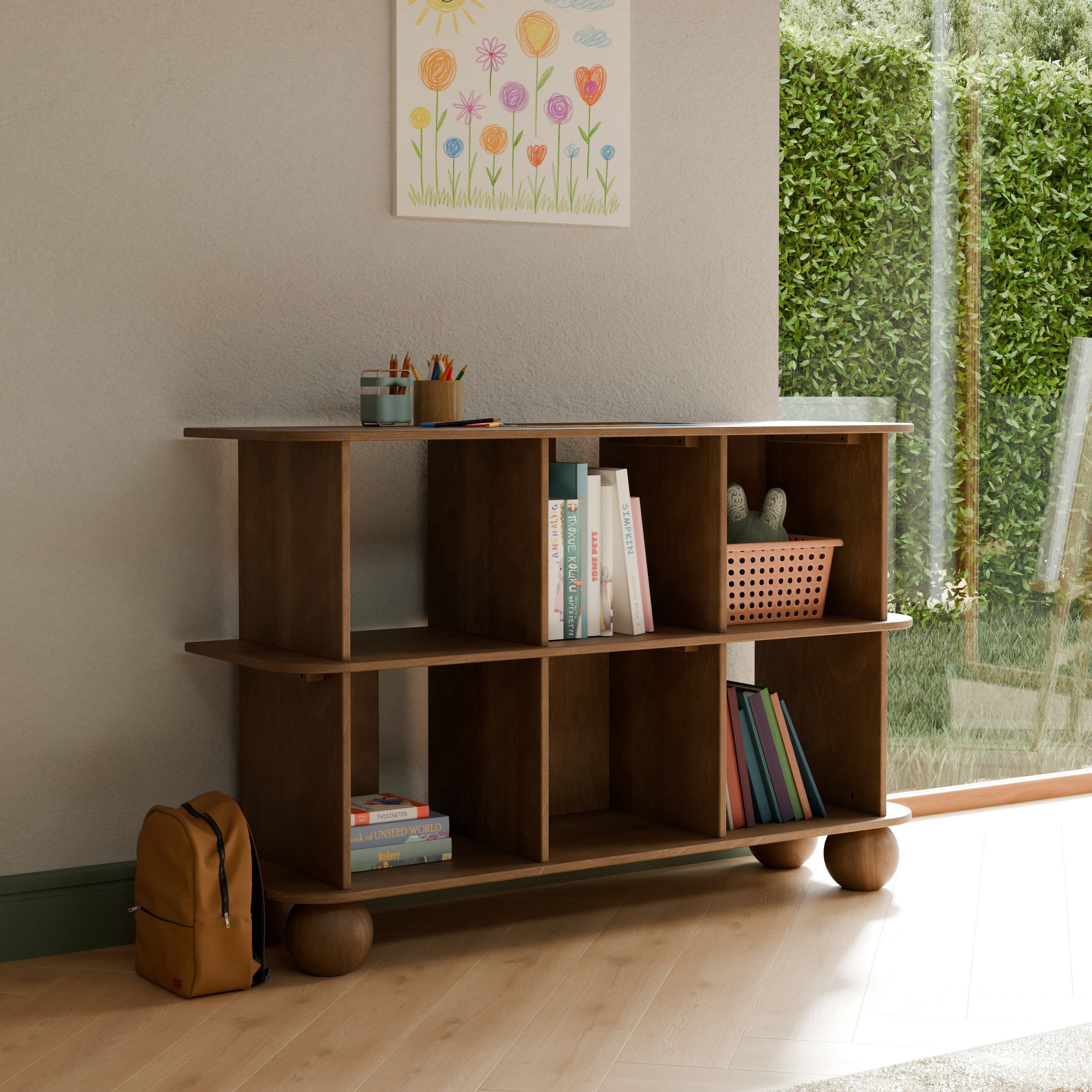 M31811NL,Crosby Open Bookcase in Natural Walnut