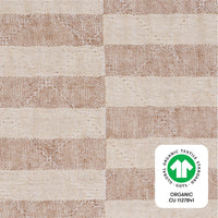 T30637,Cocoa Stripe Quilted Muslin Changing Pad Cover in GOTS Certified Organic Cotton
