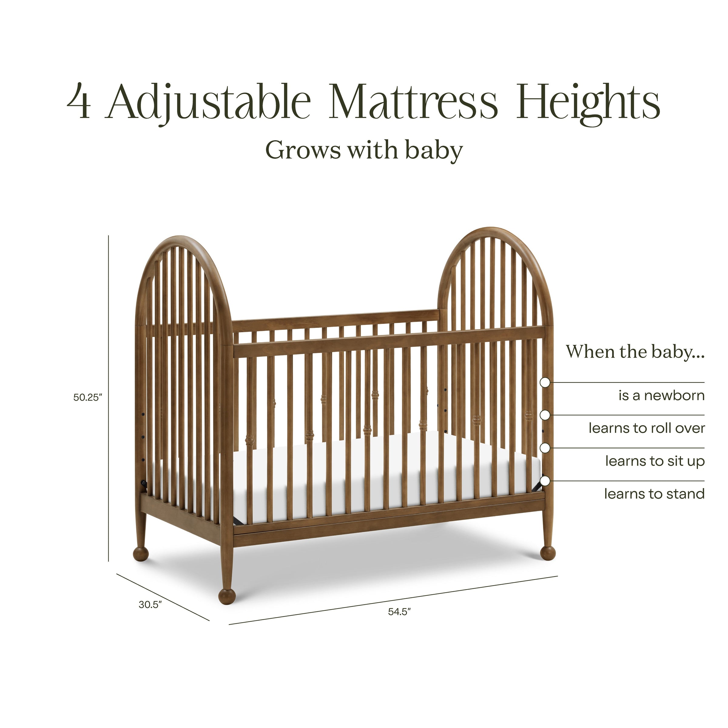 M31401NL,Alouette 3-in-1 Convertible Spindle Crib in Natural Walnut