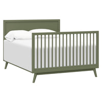 M15901OL,Palma Mid-Century 4-in-1 Convertible Crib w/Toddler Bed Conversion in Olive
