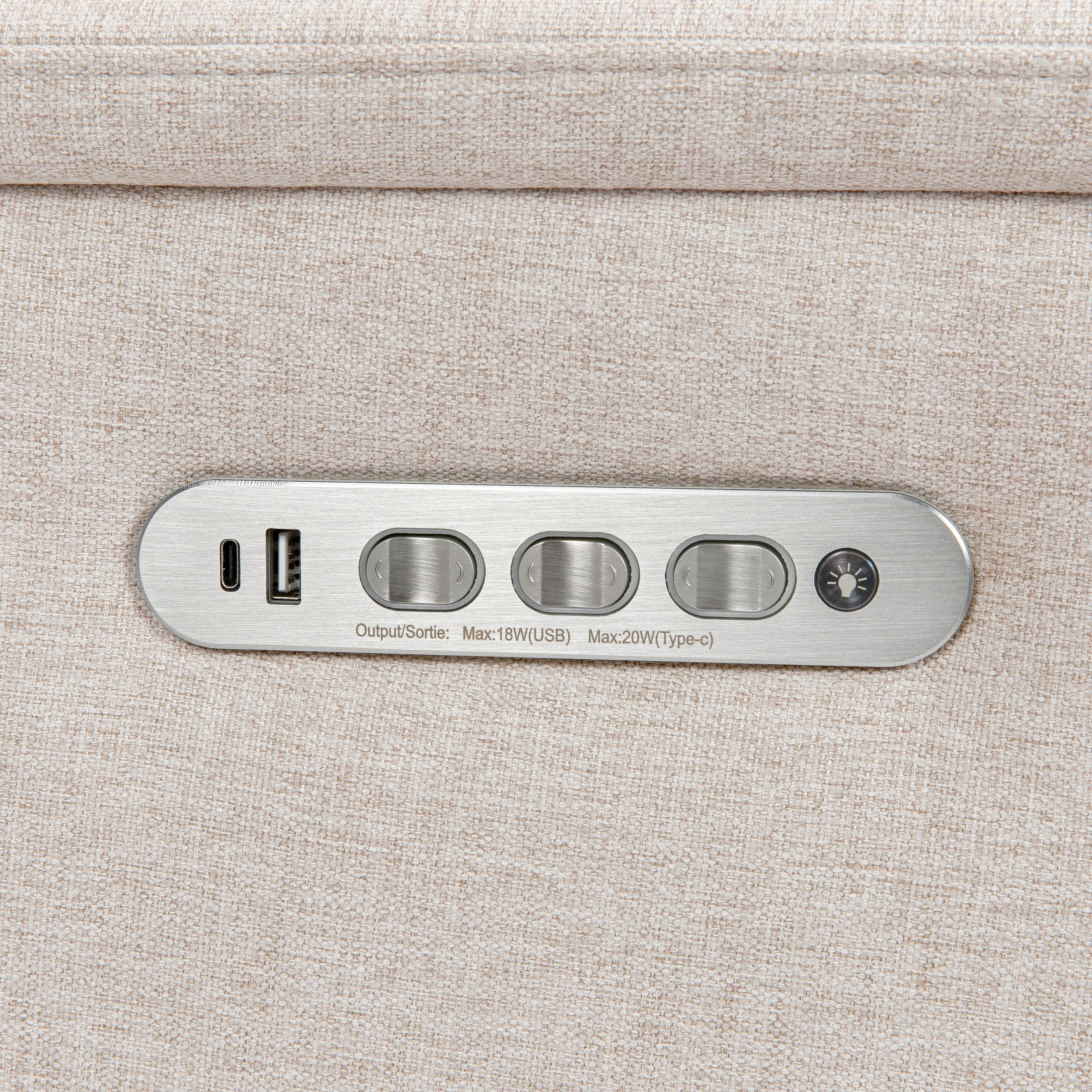 M17182PBEW,Willa Pro Power Glider Recliner w/ Power Lumbar in Performance Beach Eco-Weave