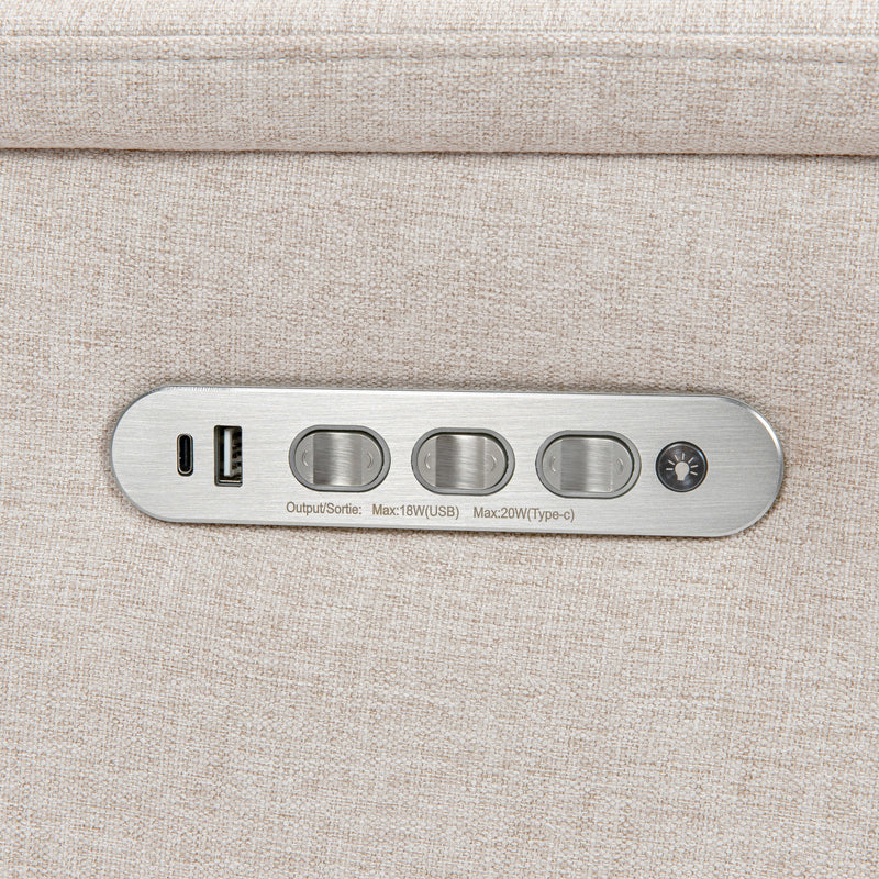 M17182PBEW,Willa Pro Power Glider Recliner w/ Power Lumbar in Performance Beach Eco-Weave