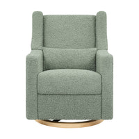M11288STLB,Kiwi Glider Recliner w/ Electronic Control and USB in Sage Teddy Loop w/ Light Wood Base