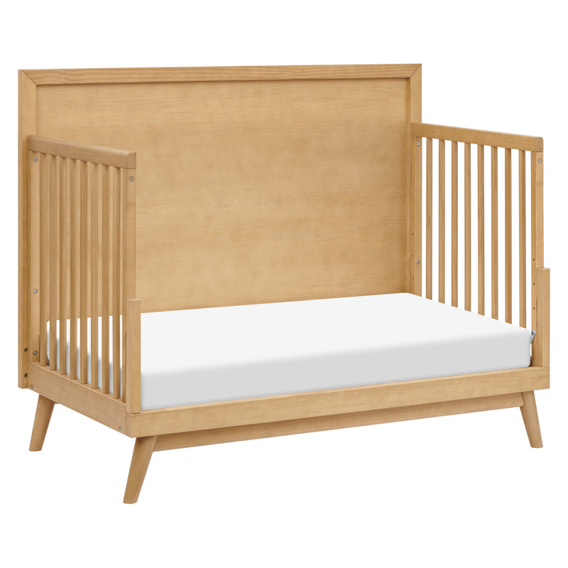M15901HY,Palma Mid-Century 4-in-1 Convertible Crib w/ Toddler Bed Conversion in Honey