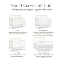 M7141RW,Liberty 4-in-1 Convertible Spindle Crib in Warm White