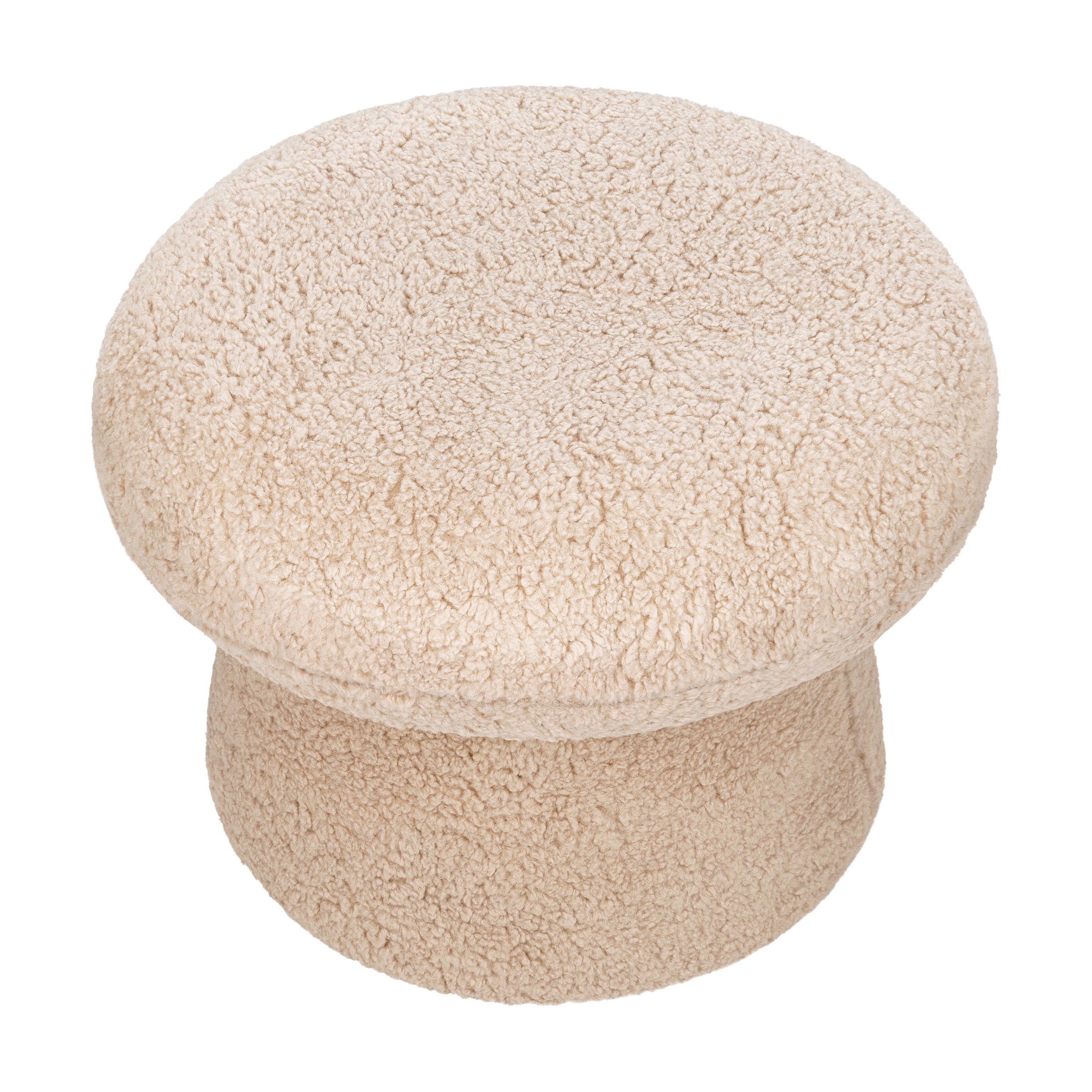 M31685CSG,Mushroom Pouf in Chai Shearling