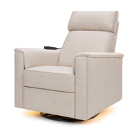 M17183PBEW,Willa Deluxe Power Glider Recliner w/Heat&Massage in Performance Beach Eco-Weave