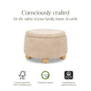 M30985CSGHF,Tuffet Storage Ottoman in Chai Shearling w/Honey Ball Feet