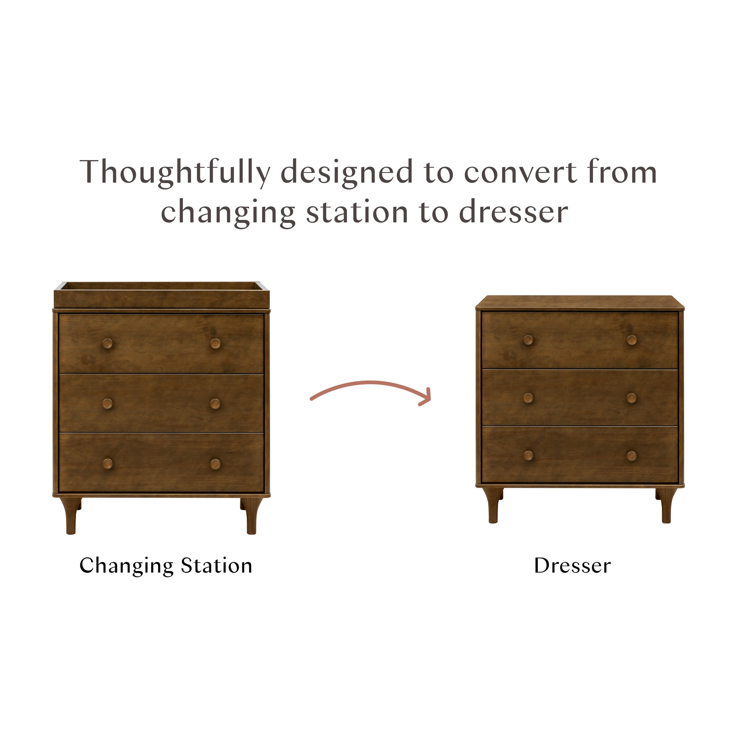 M9023NL,Lolly 3-Drawer Changer Dresser in Natural Walnut